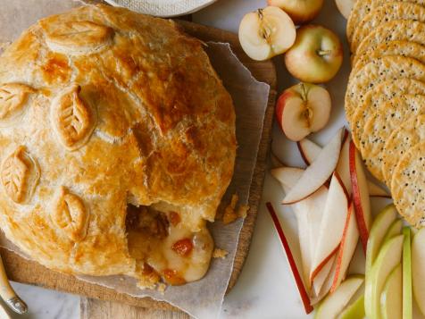 Giant Baked Brie with Apricots and Walnuts