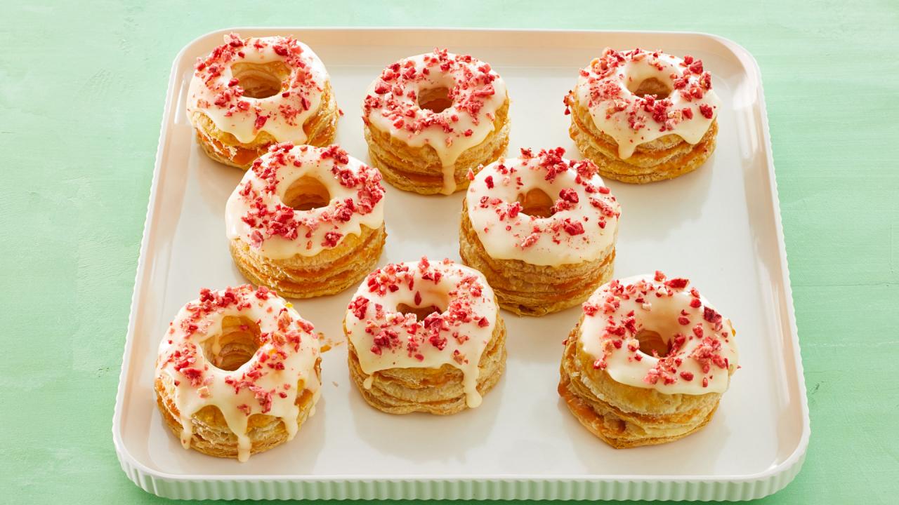 Peach Puff Pastry Doughnuts