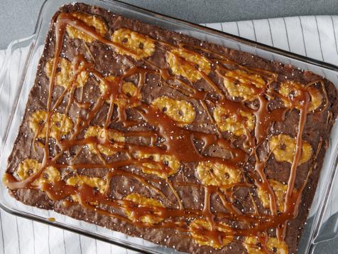 Eddie Jackson's Gooey Chocolate Salted Caramel Pretzel Brownies