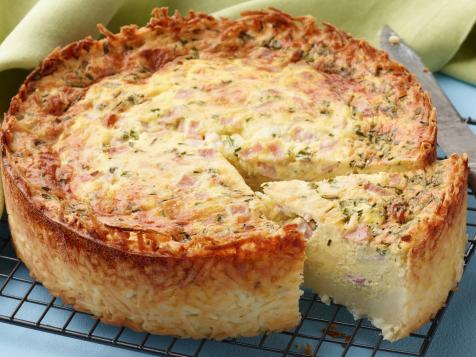 Deep-Dish Hash Brown Ham and Cheese Quiche