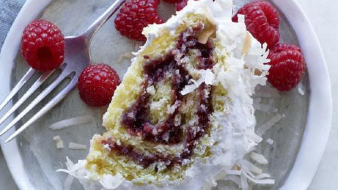 Lemon-Coconut Matzo Jelly Roll