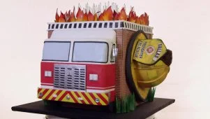 A Self-Extinguishing Fire House Cake