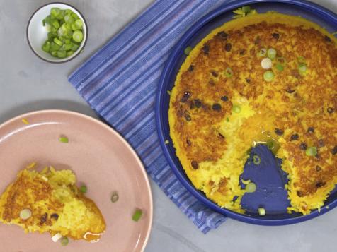 Crispy Rice Pancake with Egg Yolk Center