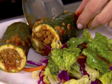 Beef and Bulgur-Stuffed Zucchini