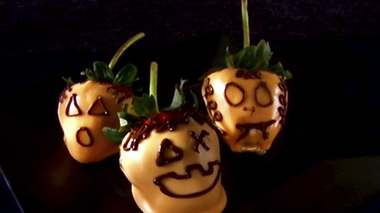 Strawberry Jack-o'-Lanterns