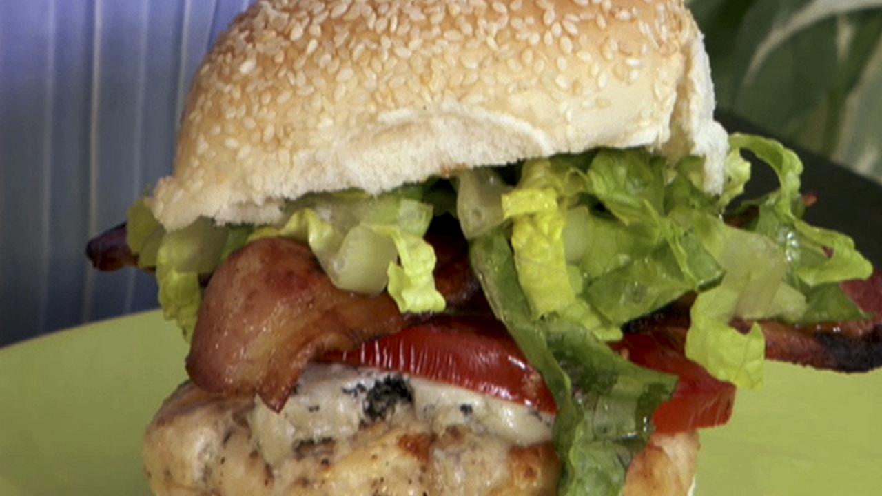 Grilled Chicken Cobb Burgers