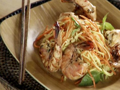 Spicy Thai Basil Grilled Shrimp with Sour Mango Salad