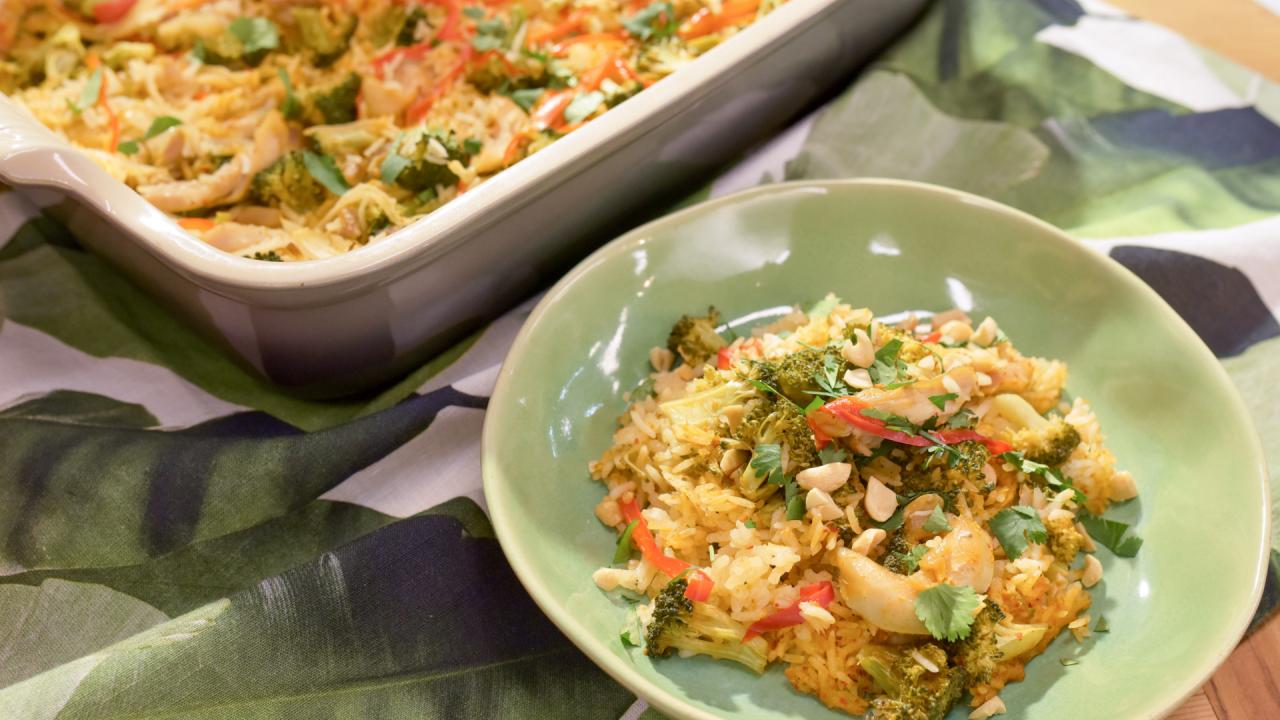 Spicy Thai Red Curry Chicken Casserole