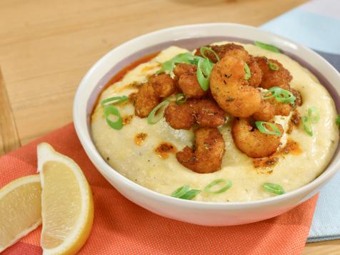 Crispy Cajun Shrimp and Cheesy Grits