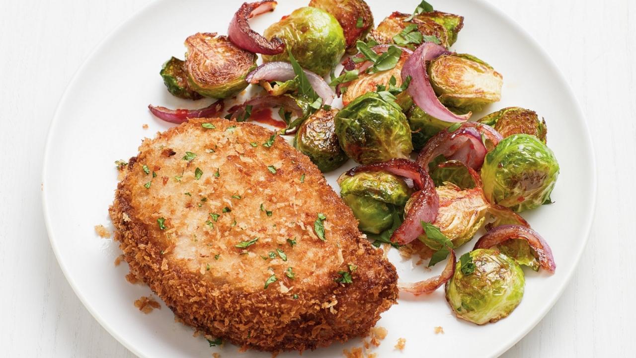 Pork Chops with Brussels
