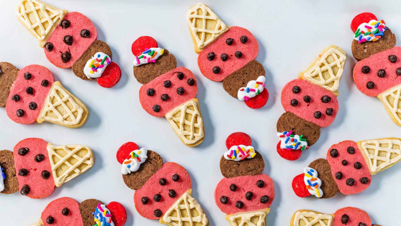 Ice Cream Cone Slice-and-Bake Cookies