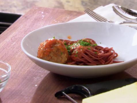 Red Wine Spaghetti with Meatballs