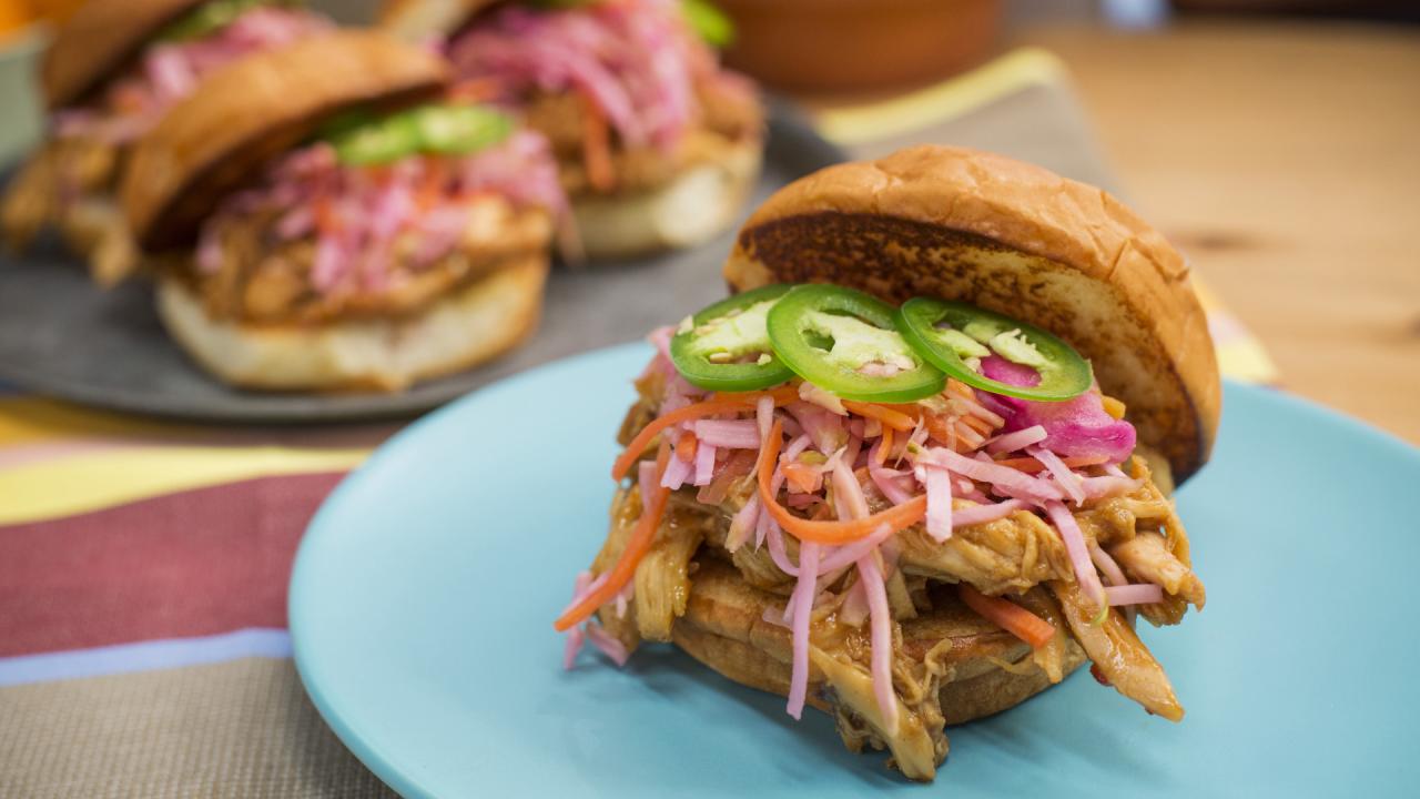 Sweet-and-Sour Pulled Chicken Sandwich