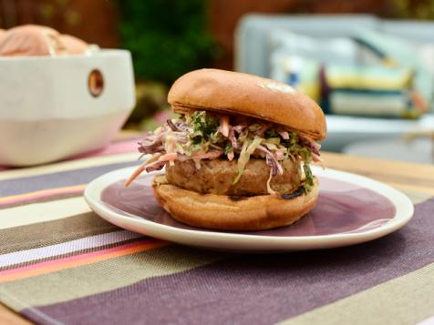 Tuna Burger with Chipotle Slaw