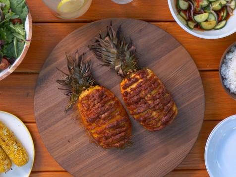 Grilled Chorizo-Stuffed Hasselback Pineapple