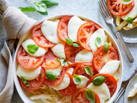 Caprese Chicken Penne Alfredo