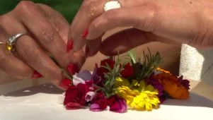 Maneet's Edible Flowers Cake