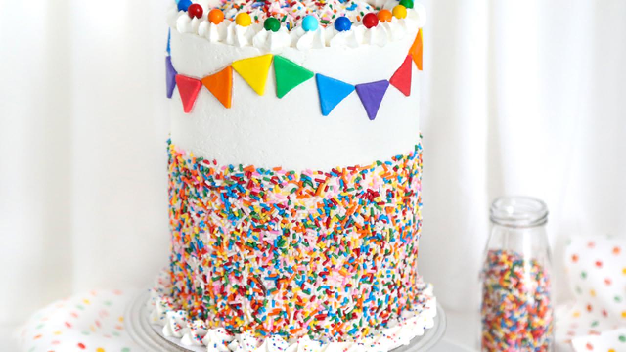 Rainbow Sprinkles Layer Cake