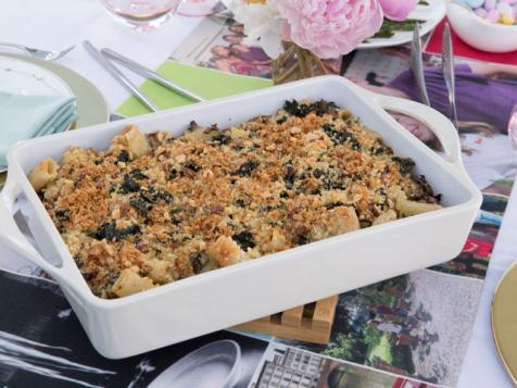 Baked Mushroom Rigatoni with Kale Gremolata