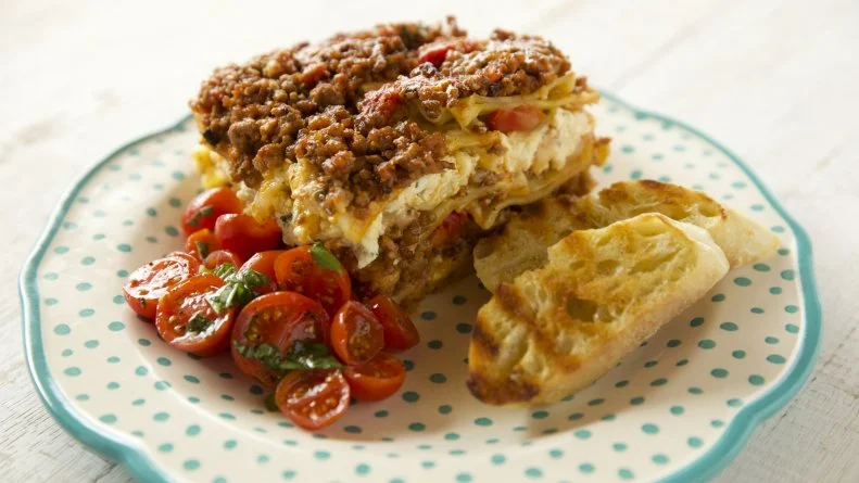 Close-up of Loaf Pan Lasagna