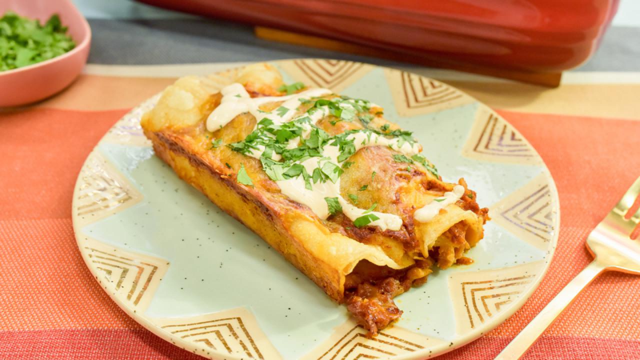 Potato and Chorizo Enchiladas