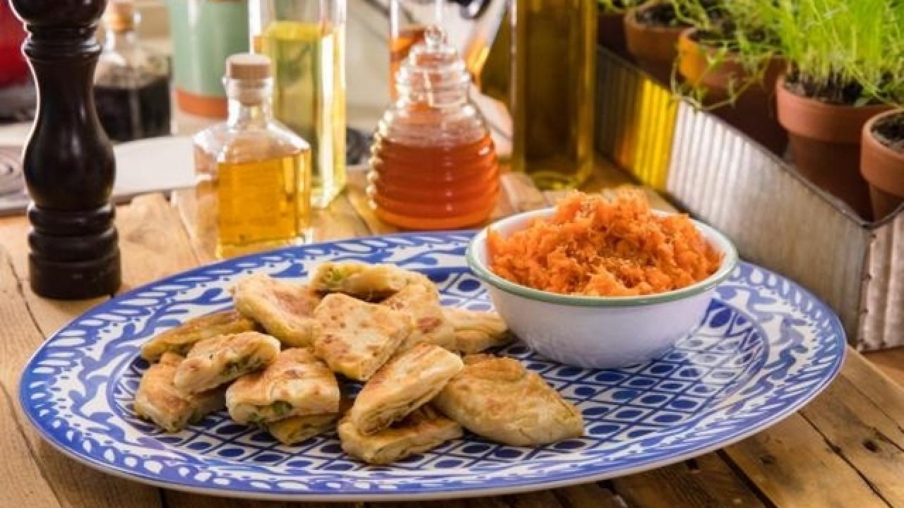 Scallion Pancakes with Maple Syrup Slaw