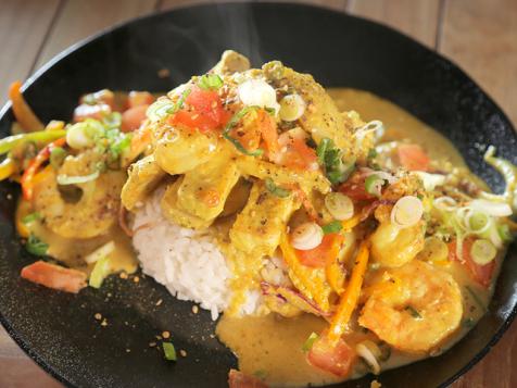 Coconut Curry Ono and Shrimp