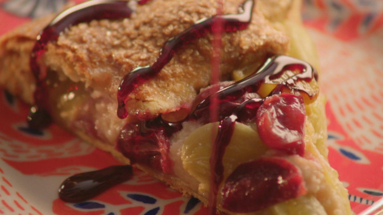 Grape and Ricotta Galette with Fennel Crust and Red Wine Syrup