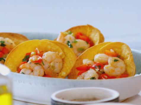 Garlic Shrimp in Tortilla Cups
