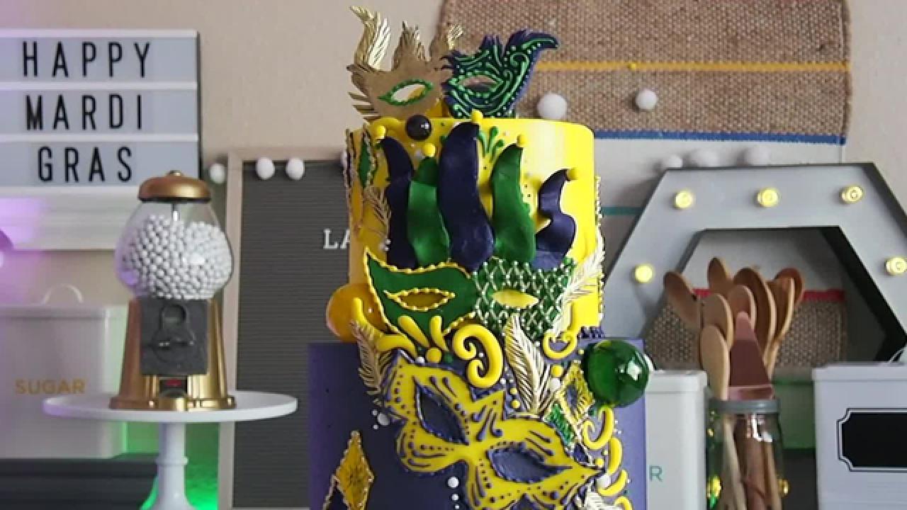Mardi Gras Cake