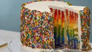 Vertical Rainbow-striped Cake