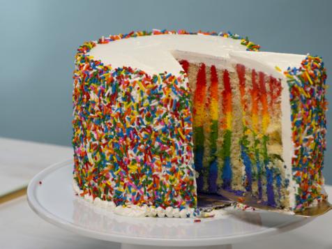 Vertical Rainbow-striped Cake