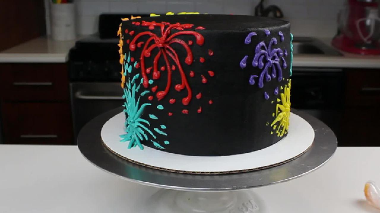 New Year's Eve Fireworks Cake