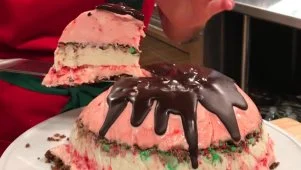 Peppermint Ice Cream Bombe