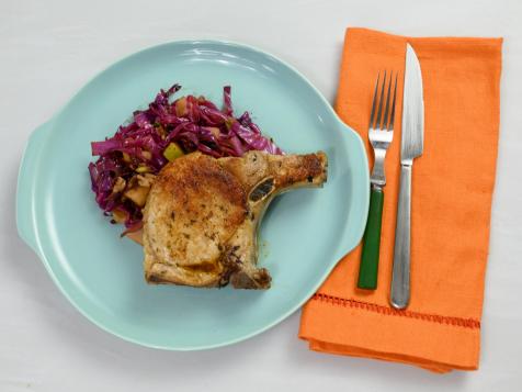 Pork Chops and Pear-Pecan Slaw