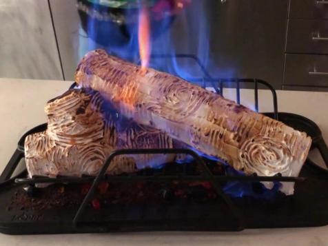 Flaming Yule Log