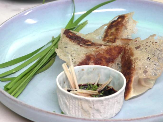 PanFried Dumplings with Crispy Lattice Recipe Andrew