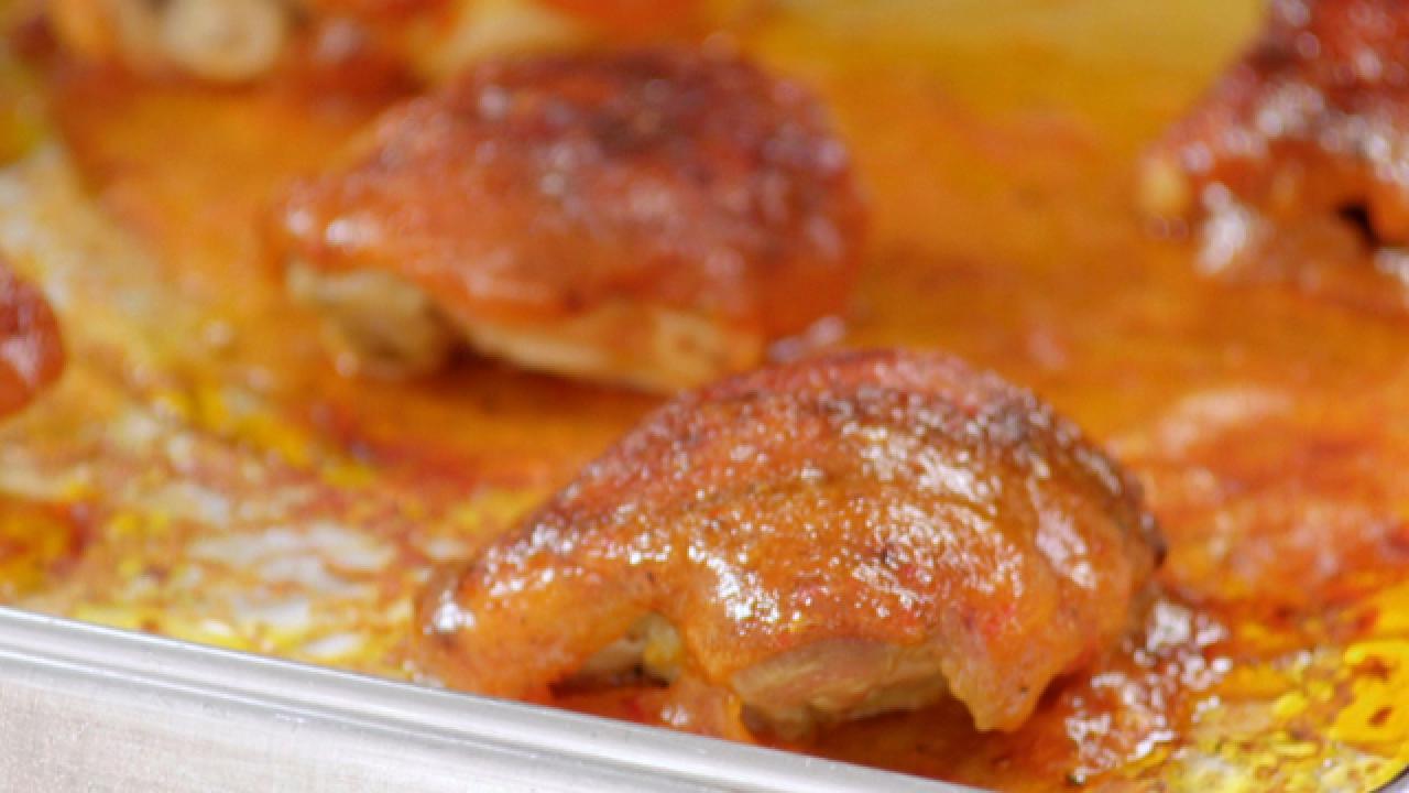 Sweet and Spicy Apricot BBQ Chicken Thighs