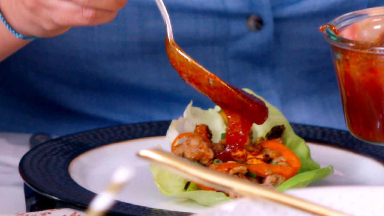 Spicy Turkey Lettuce Cups with Red Pepper Jelly