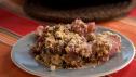 Red Wine Cooked Apples with Pecan Crumble