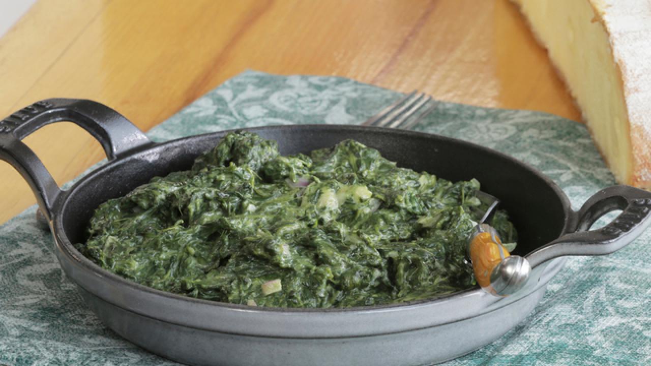 Spinach With Raclette Cheese