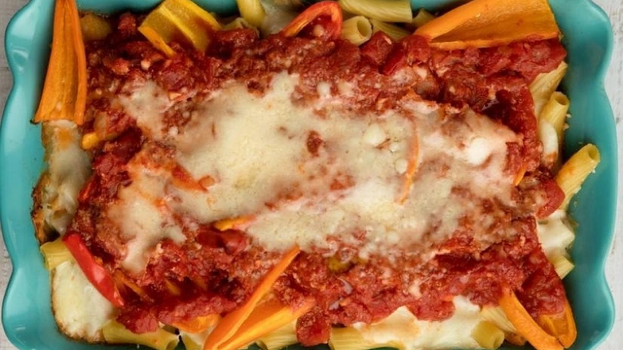 Cheesy Rigatoni Pepper Bake