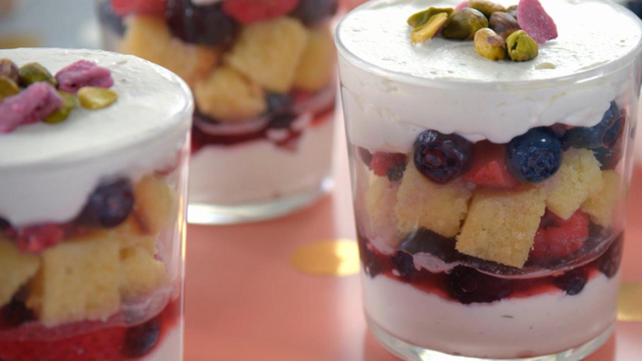 Mini Rosewater Trifles with Cardamom Cream