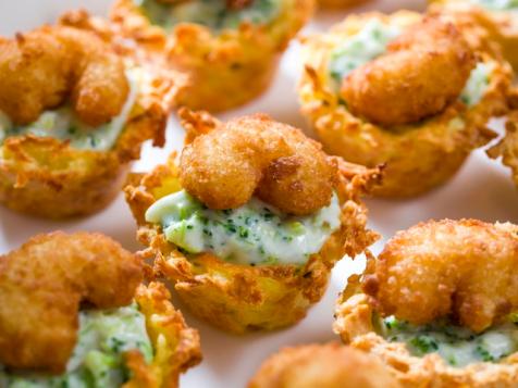 Cheesy Shrimp Potato Nests