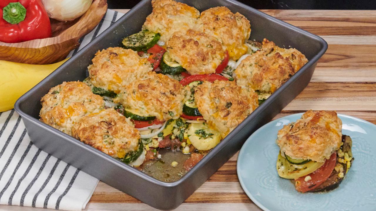 Savory Cobbler with Cheddar Biscuit Topping