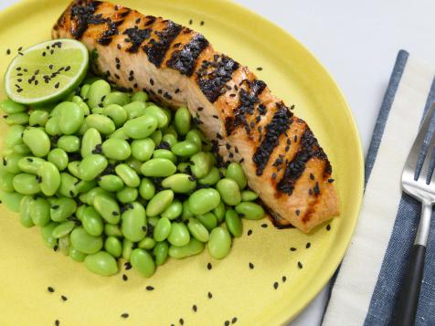 Grilled Salmon with Edamame