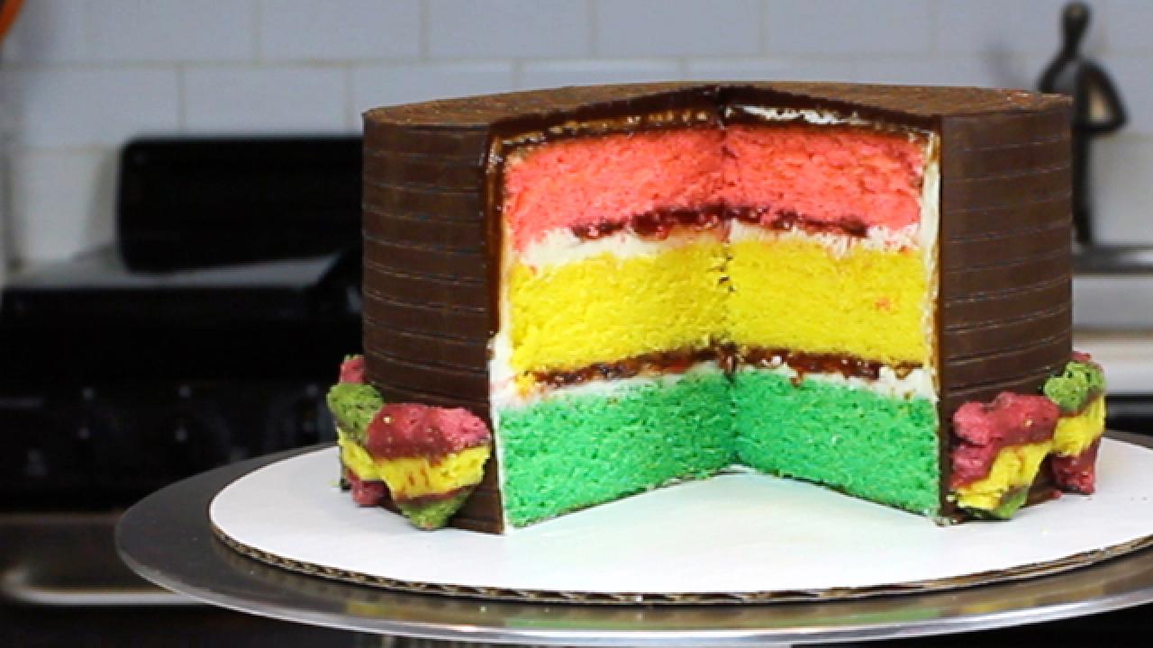Italian Rainbow Cookie Cake
