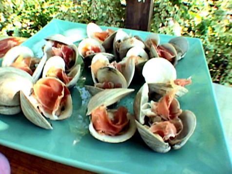 Grilled Clams on the Half Shell with Serrano Ham