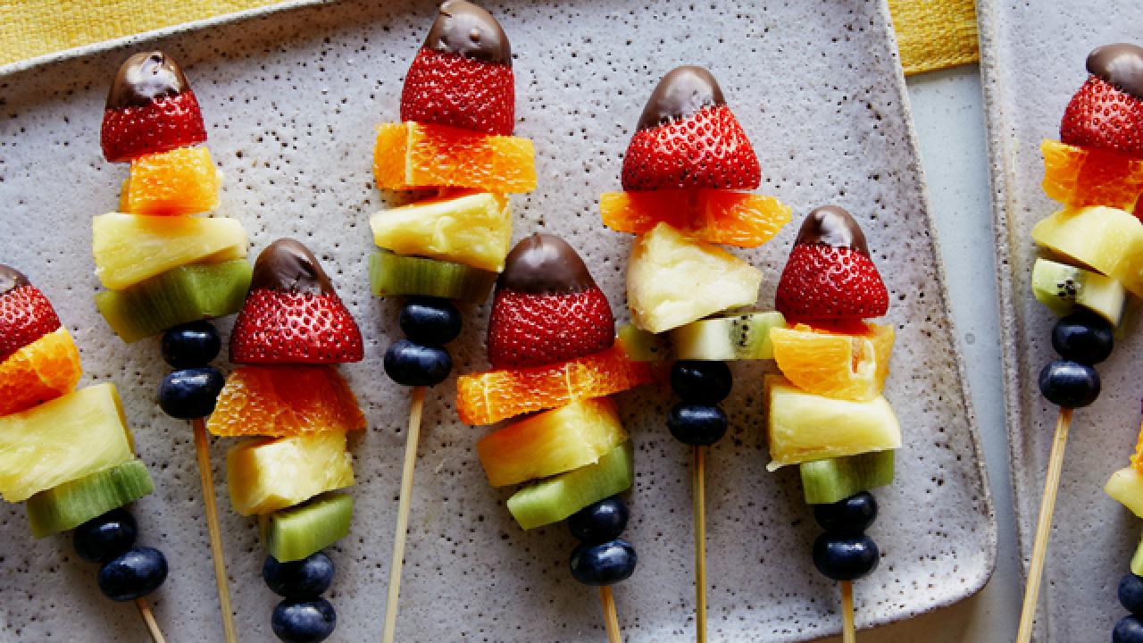 Rainbow Fruit Skewers Dessert