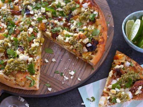 Taco Pizza al Pastor with Tomatillo Salsa